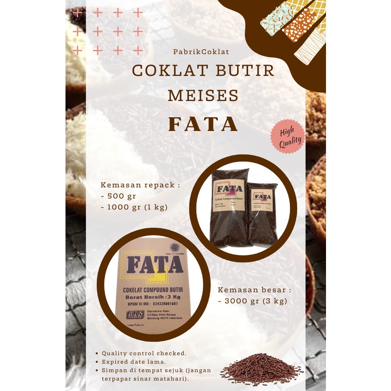 

HJ FATA Meises / Coklat Butir / Meses Coklat 500gr / 1kg repack