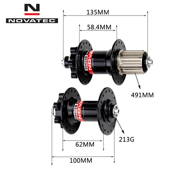 Hub FreeHub Novatec 32 Hole Six Bolt Sealed Bearing Jangkrik5 Warna