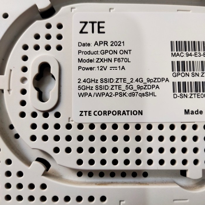 JTTOP" MODEM ZTE F670L