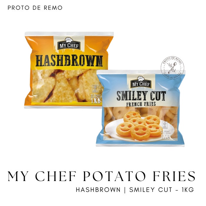 

My Chef Potato Fries Kentang Goreng Hashbrown Smiley Cut - 1KG