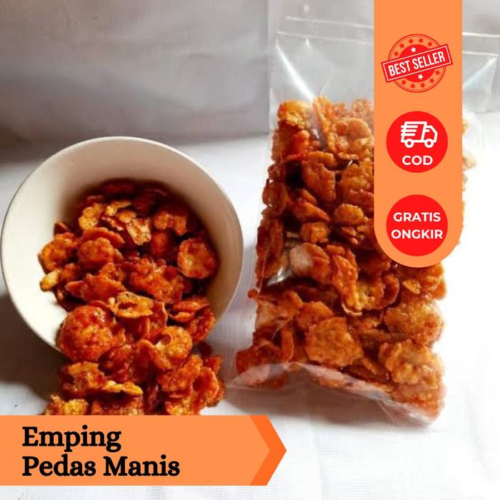 

Emping Melinjo Pedas Manis 1 kg Alami Rendah gula Food Snack Keripik Kering kripik Cemilan