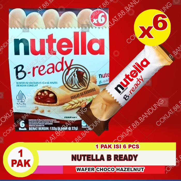 

Nutella B Isi 6 pcs X 22 gram Wafer Isi Selai Coklat, Nutella Ferrero B-