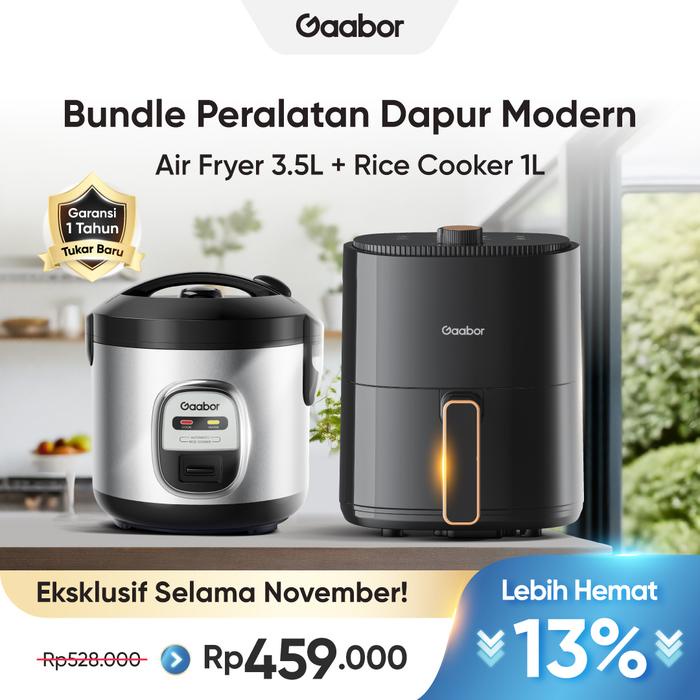 DISKON [EXCLUSIVE CREHOM] GAABOR AIR FRYER 3.5L MESIN PENGGORENGAN TANPA MINYAK LOW WATT + GAABOR