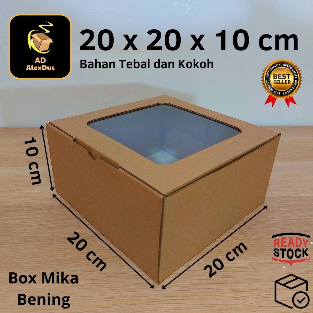 

Kardus Mika 20 x 20 x 10 cm Model Diecut | Kotak Box Dus Hampers Kue Snack Parcel