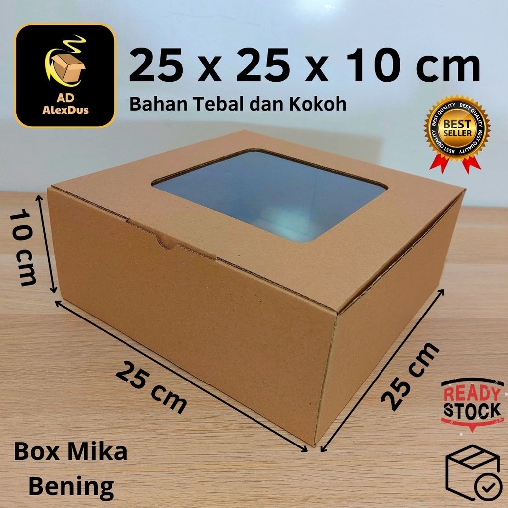 

Kardus Mika 25 x 25 x 10 cm Model Diecut | Kotak Box Dus Hampers Kue Snack Parcel