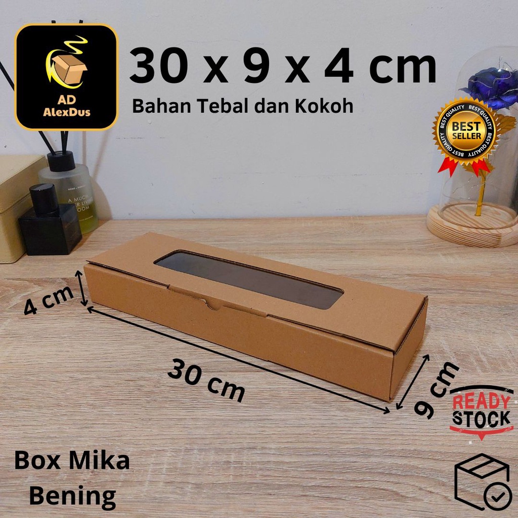 

Kardus Mika 30 x 9 x 4 cm Model Diecut | Kotak Box Dus Hampers Kue Snack Parcel