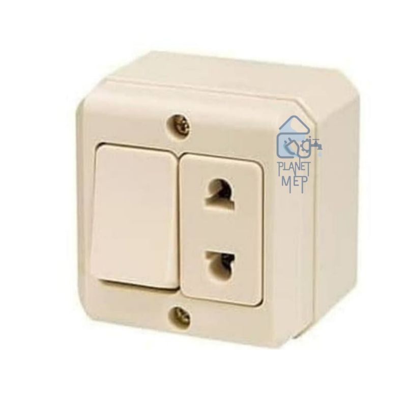 BROCO Stop Kontak + Saklar Tempel / Outbow