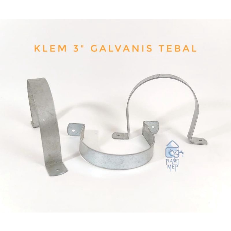 Klem Pipa 3" Tebal Galvanis