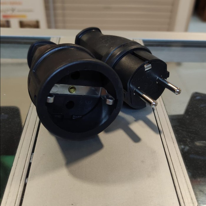 (Good) STEKER KARET LISTRIK / STEKER KONTRA KARET / COLOKAN MALE FEMALE KARET 2 PIN