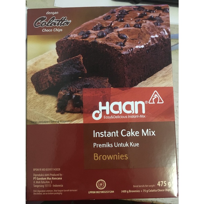 

Haan Instant Cake Mix Brownies Kukus Tepung Premix Brownis 415 gr