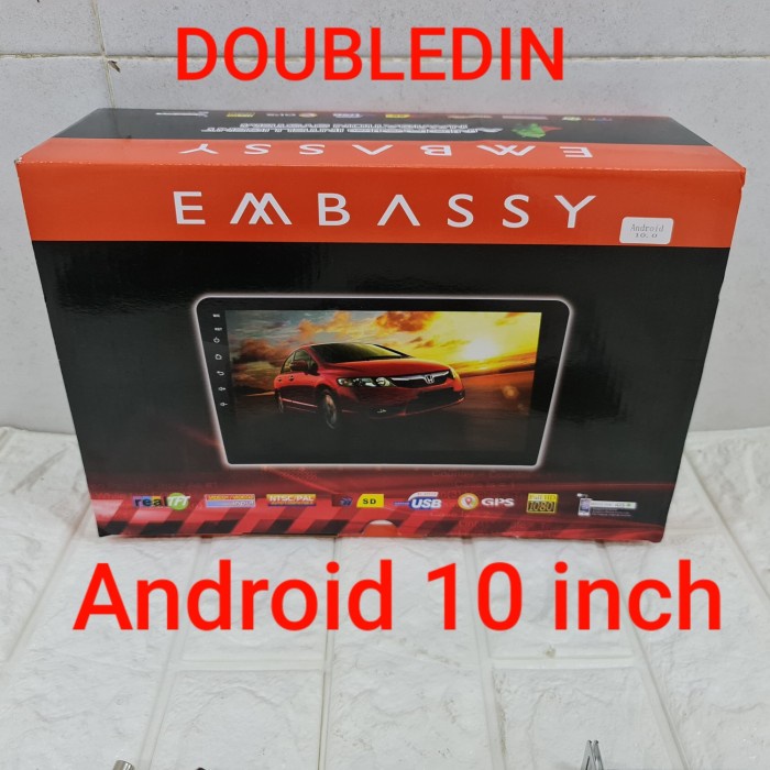 TV MOBIL MULTIMEDIA ANDROID EMBASSY 10 INCH BARU