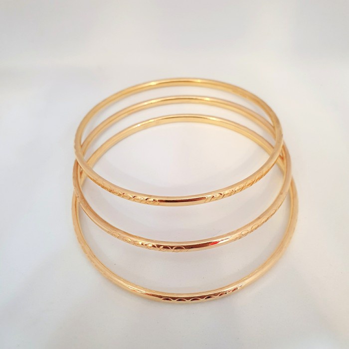 3 gelang keroncong mas asli kadar 700