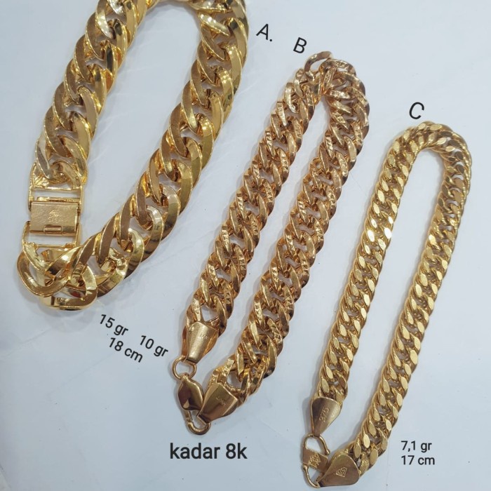 Gelang Sisik Naga emas kadar 8k/375