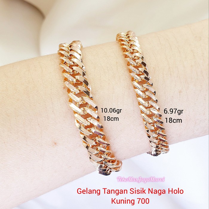 Gelang Emas HWT Sisik Naga Hollo Kuning 700