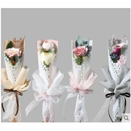 BUKET BUNGA SINGLE ROSE BOUQUET/BUKET VALENTINE/SETANGKAI MAWAR ASLI