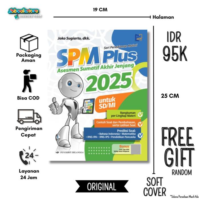 

terbaru !!! spm plus asesmen sumatif akhir jenjang sd/mi 2025 + bonus tryout sumatif - erlangga