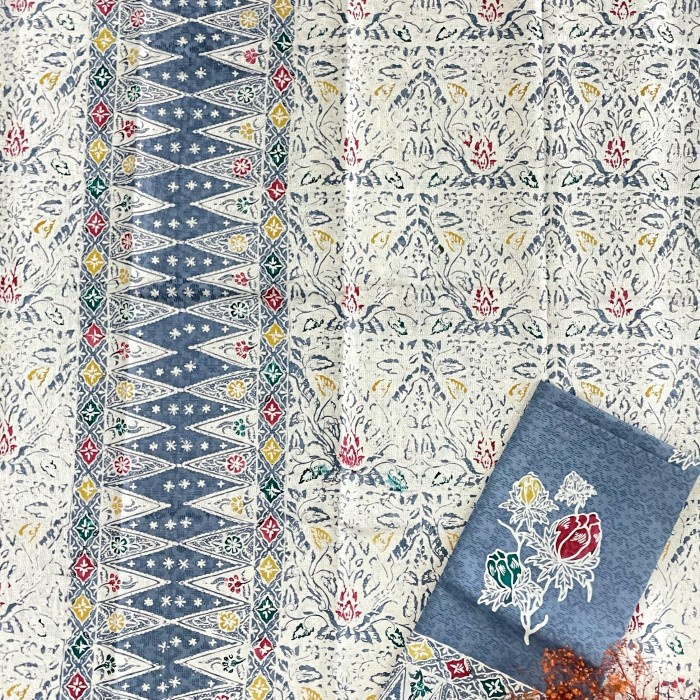 Terbaru Set Setelan Kain Batik Sarung Selendang Dobby Trusmi Cirebon Pastel Termurah