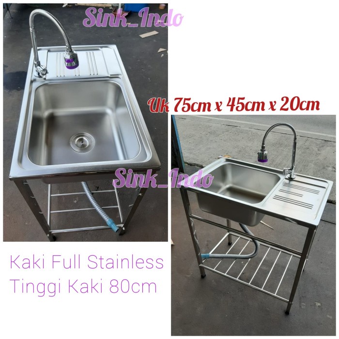 JTTOP" BAK CUCI PIRING PORTABLE WESTAFEL KITCHEN SINK CUCI PIRING 1 LUBANG 75