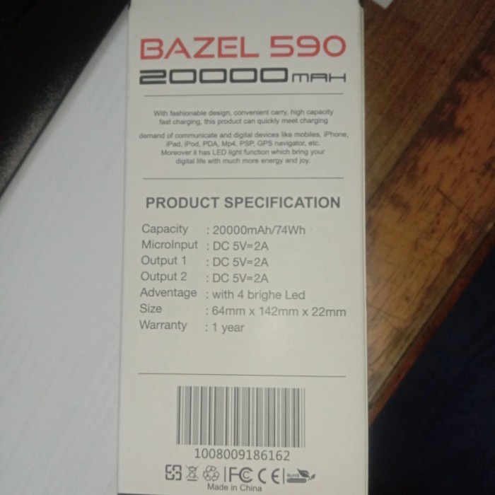 (Good) Bazel 590 Series Powerbank 20000 Mah Garansi