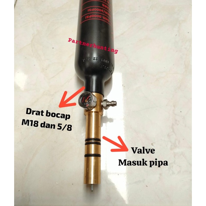 PREMIUM Adapter lurus bocap set valve kerekan bahan kuningan ukuran masuk pipa bisa request