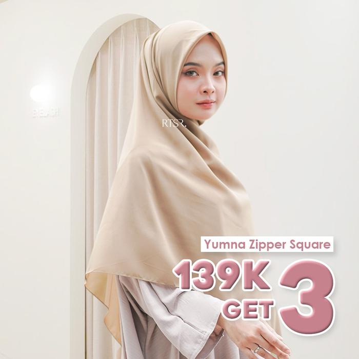 Yumna Zipper Square Instan/Hijab Resleting