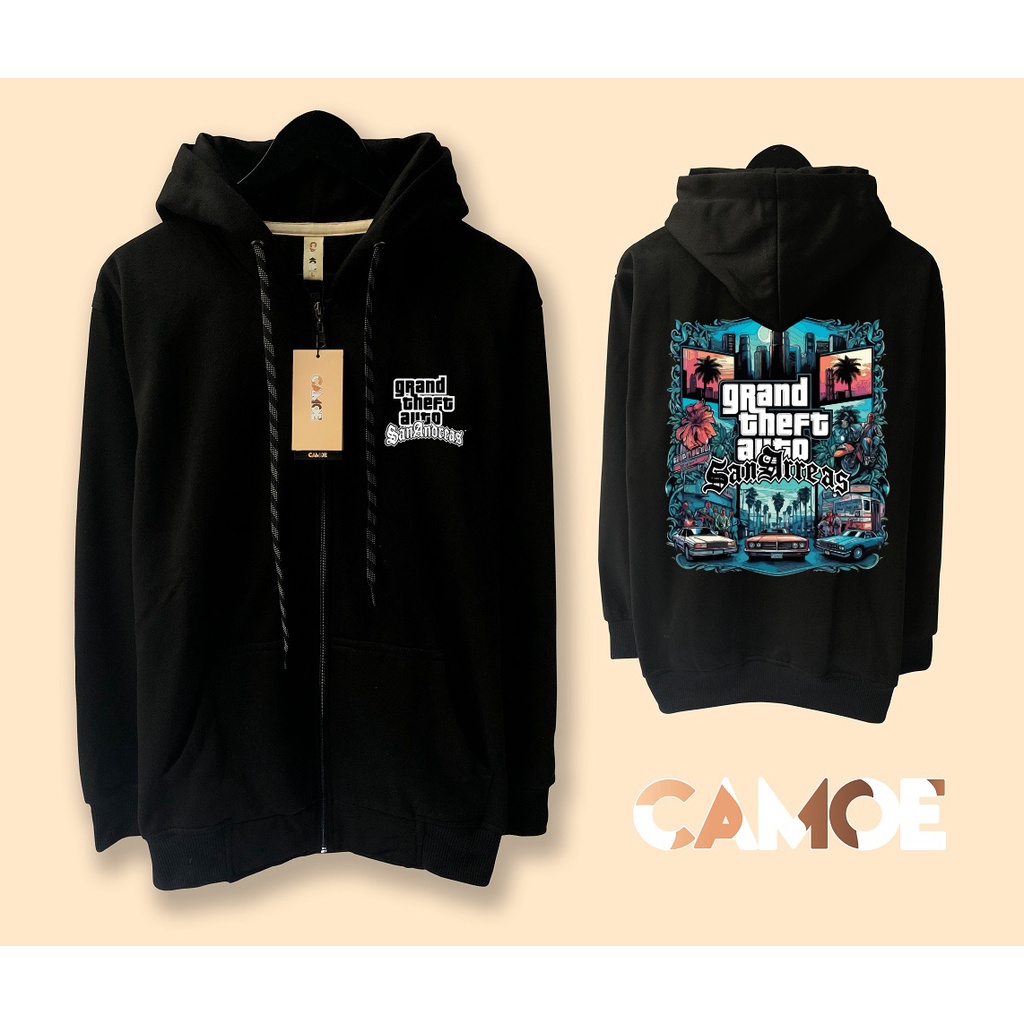 Jaket Hoodie Zipper Grand Theft Auto San Andreas Gaming GTA