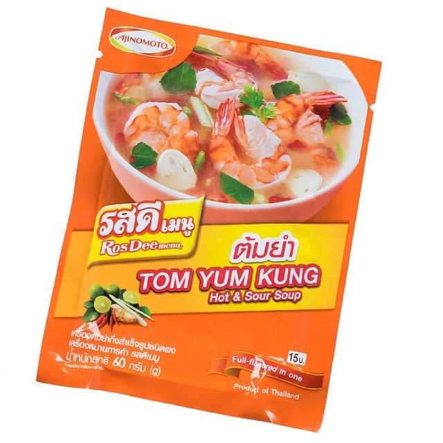 

Ajinomoto Rosdee Tom Yum Kung Hot & Sour Soup 60 Gram