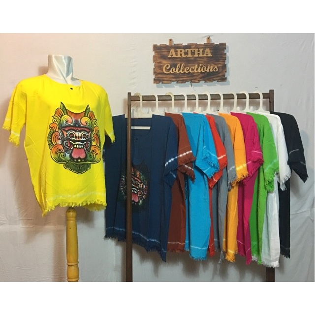 {{ Kaos Barong Polos Bali Baju Barong Pria & Wanita Kaos Rayon Tebal Ready}}