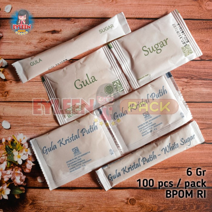 

White Sugar Sachet / Gula Putih Sachet isi 100 pcs ( Kotak / Batang )