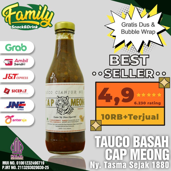 

Tauco Basah Tauco Cap Meong Ny Tasma TAUCO NO.1 ASLI CIANJUR