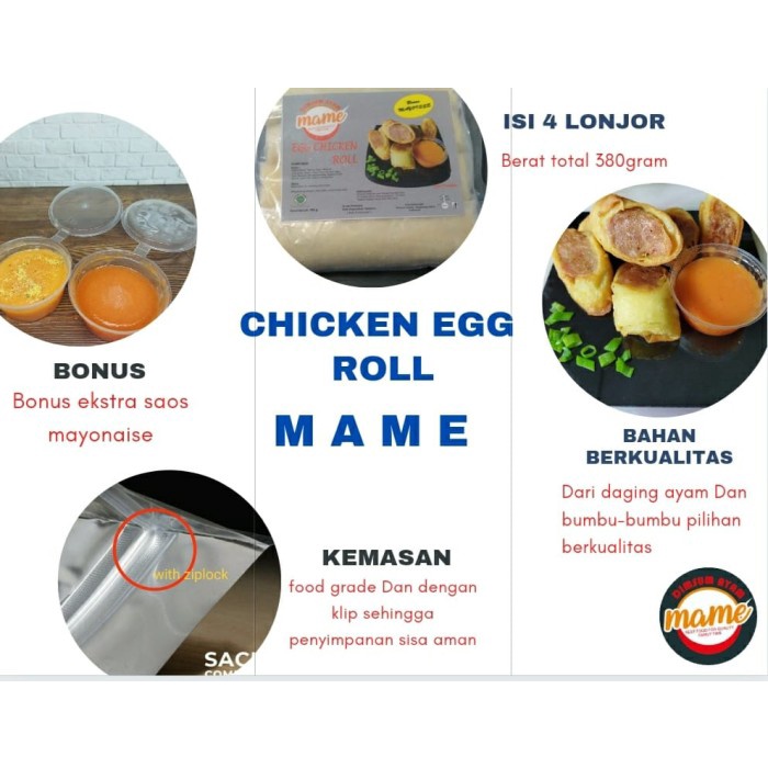 

Egg Chicken Roll 4 Lonjor Jumbo Eggroll Naget Bento Dimsum Mame naget