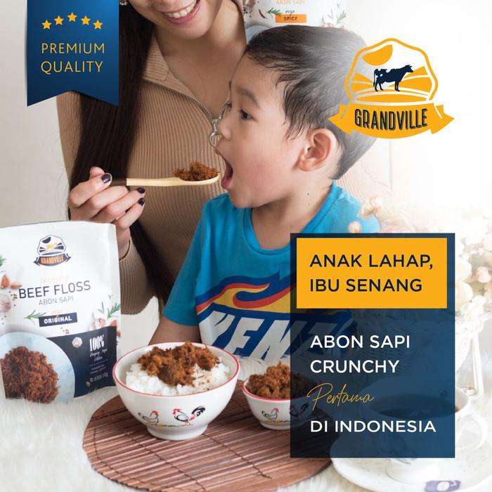 

Grandville Abon Sapi Ayam Ikan Crunchy Makanan MPASI Instan Food Anak Non MSG Halal Praktis