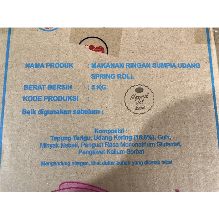 

KUE SUMPIA 500gr / SUMPIA ISI UDANG / SUMPIAH UDANG