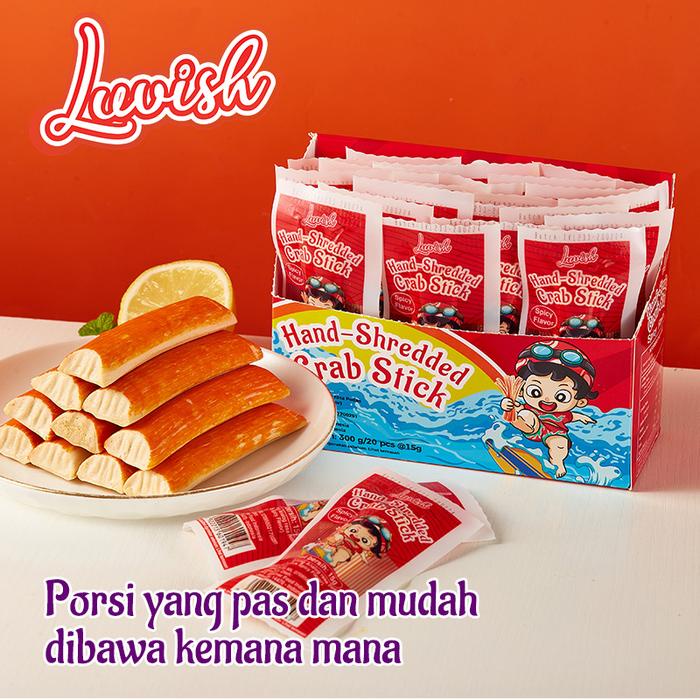 

LUVISH STIK KEPITING CRAB STICK BBQ FLAVOR CRAB STICK SPICY FLAVOR Food Snack Chips Keripik Kripik