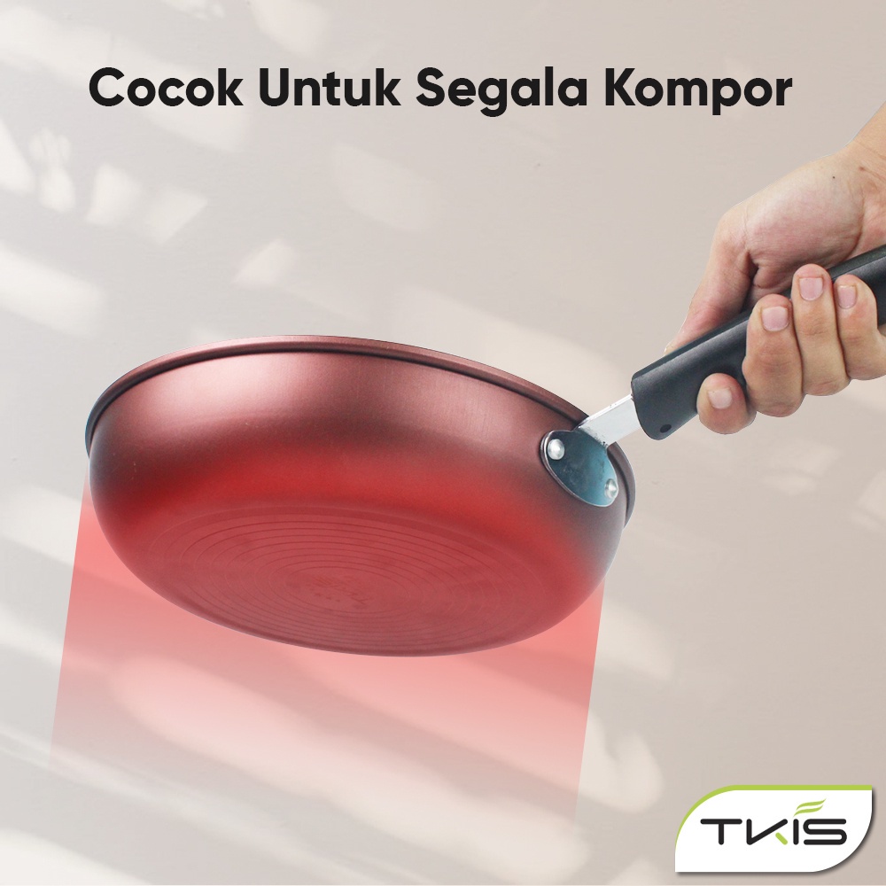 Baru Tkis Frypan 28 Cm Wajan Panci Penggorengan Anti Lengket