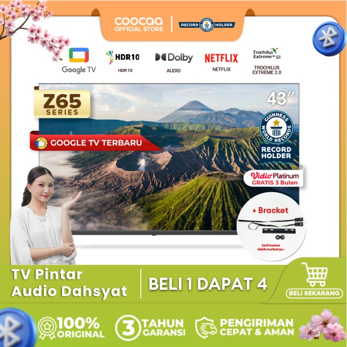 [+ BRACKET] COOCAA 43 inch GOOGLE TV-2K LED-TV (COOCAA 43Z65)