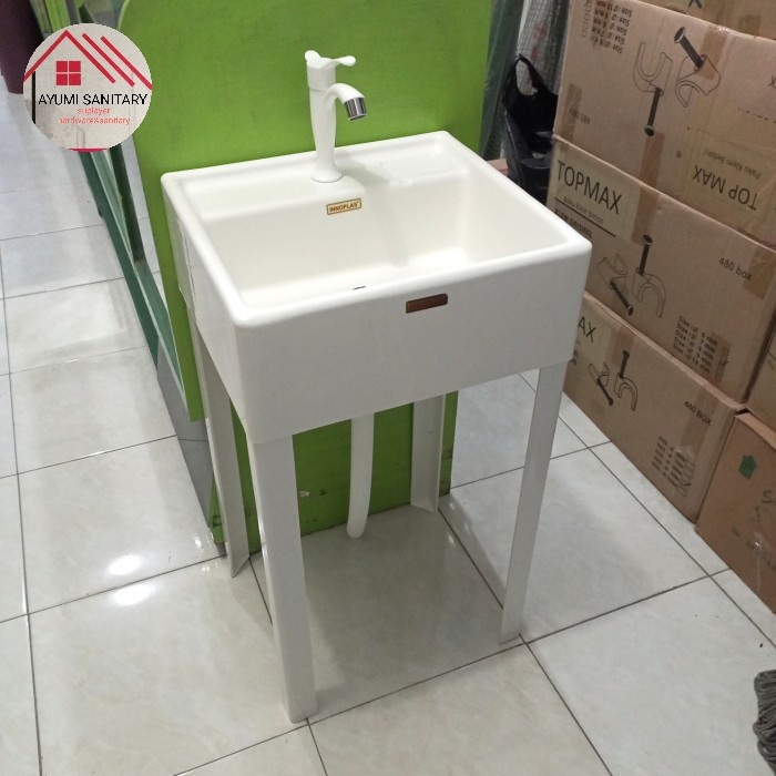 Terlaris Wastafel Cuci Tangan Portable/Wastafel Standing Pvc+Kaki Komplit Set