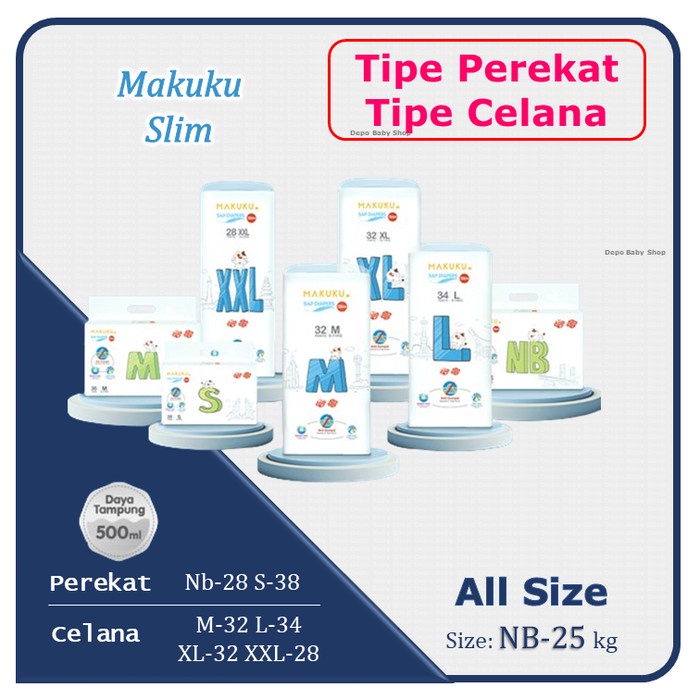 {{ Makuku Air Diapers Slim Training Pants Xl32 Popok Celana Xl 32 Ready }}