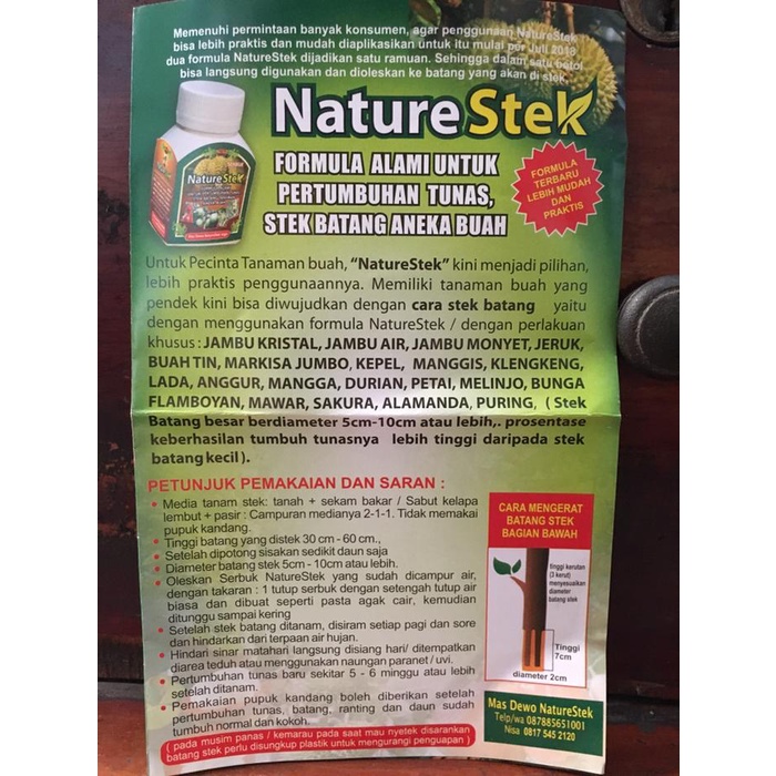 Nature Stek Penumbuh Akar Batang stek 100gr Mas Dewo original