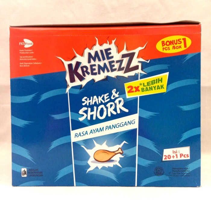 

(BestSeller) MIE KREMEZZ Shake & Shorr Rasa Ayam Panggang 16gr Isi 20+1 pcs