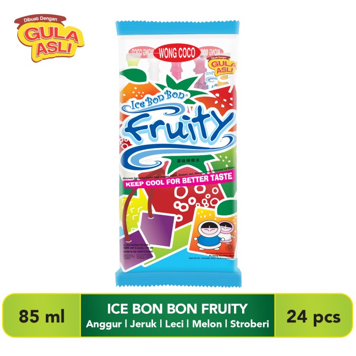 

Promo Terbatas Wong Coco Ice Bon Bon Fruity Isi 5 X 24 (1 Karton) Aman