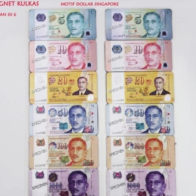 SOUVERNIR MAGNET KULKAS SINGAPORE DOLLAR(PERPAPAN) KODE 1274