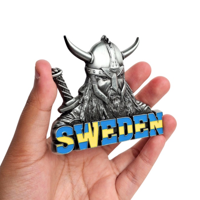 MAGNET TEMPELAN KULKAS METAL SOUVENIR SWEDEN NEGARA SWEDEN EROPA KODE 672