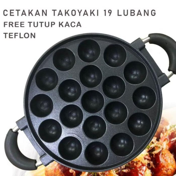 Cetakan Takoyaki 19 Lubang / Teflon Takoyaki 19 Lubang HAPPYCALL + TUTUP KACA