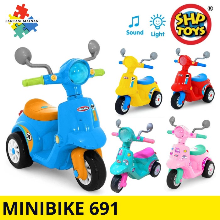 Fun bike vespa mini sepeda motor anak roda 3