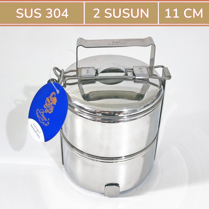Rantang Bima 2 Susun Kecil (Mini) 11 Cm Stainless Steel Sus 304 High Quality