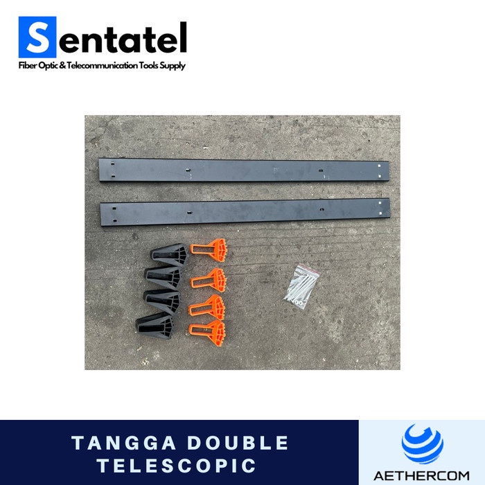 TANGGA LIPAT TANPA LEKUKAN DOUBLE TELESKOPIK ALUMINIUM 10M - MERAH