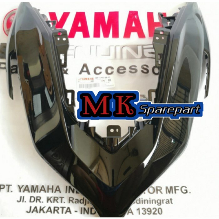 COVER FRONT DASI TAMENG NEW AEROX CONNECTED HITAM ORIGINAL YAMAHA