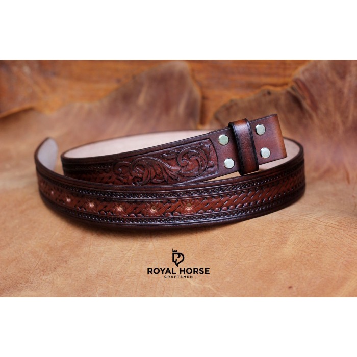 *TOP* SABUK UKIR KULIT ASLI HANDMADE, CARVING BELT ROYAL HORSE