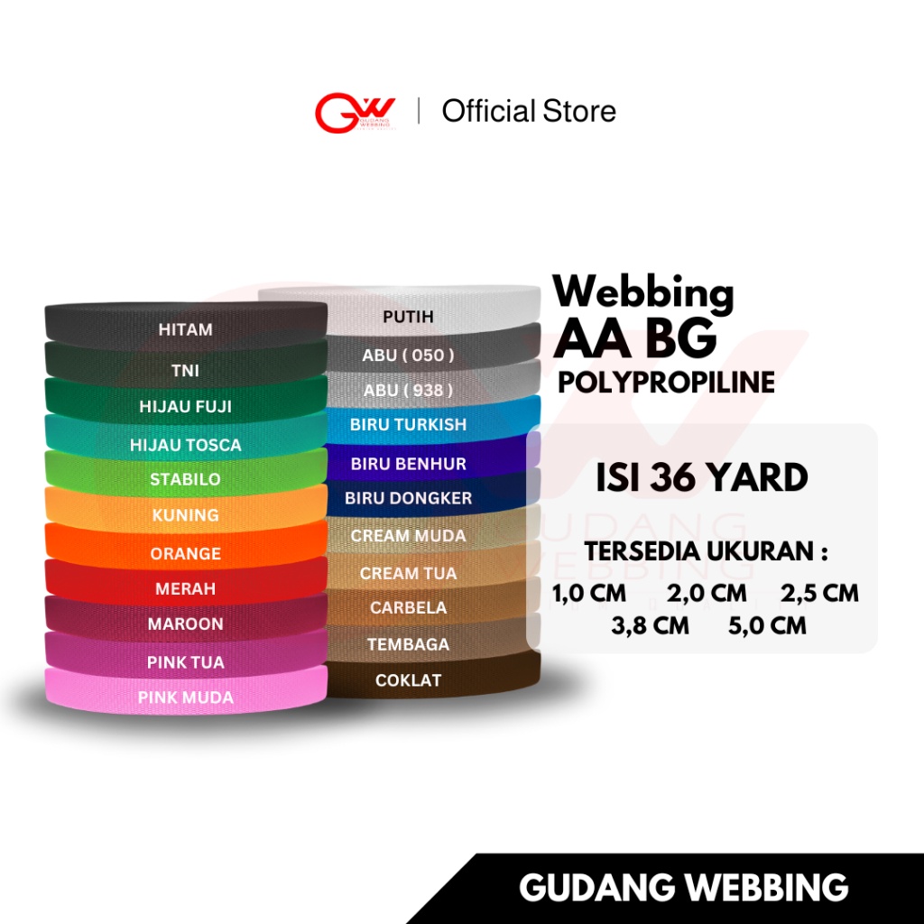 

Tali Webbing Tebal 25mm / AA BG 25mm